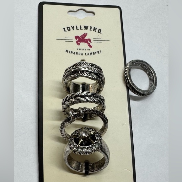 Idyllwind Antique Silver Textured Stack Rings - Picture 3 of 4